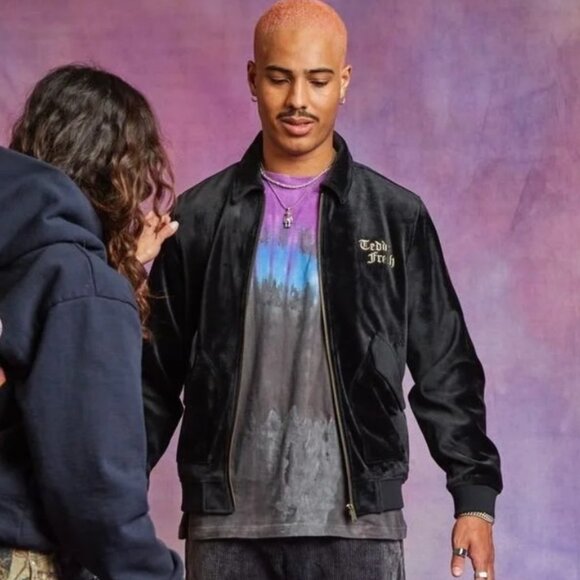 BNWOT Teddy Fresh Black Velour Full-Zip Bomber Jacket, Size XS - Picture 10 of 14